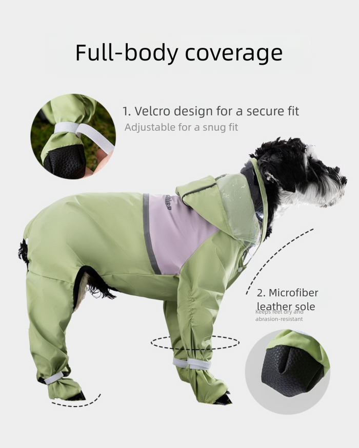Imperméable pour chien ajustable, vêtement imperméable pour animaux de compagnie, couverture intégrale