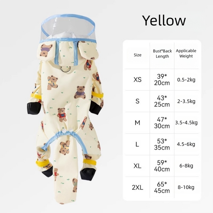 Imperméable pour chien ajustable, vêtement imperméable pour animaux de compagnie, couverture intégrale, motif ananas