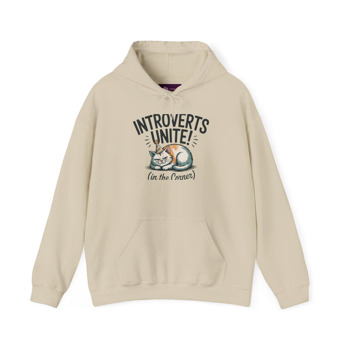 Introverts Unite (In The Corner) Hoodie | funny holiday shirt, party small talk jokes - FloofChonk