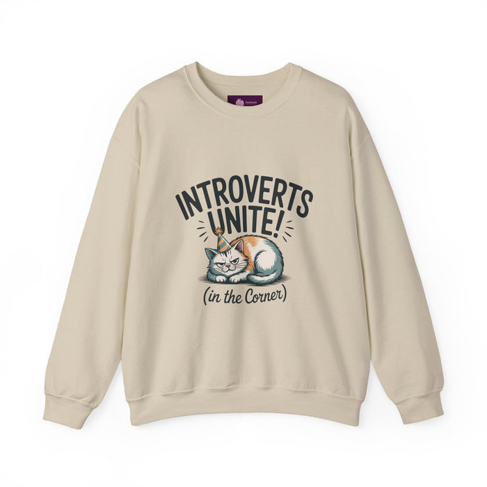 Introverts Unite (In The Corner) Sweatshirt | funny holiday shirt, party small talk jokes - FloofChonk