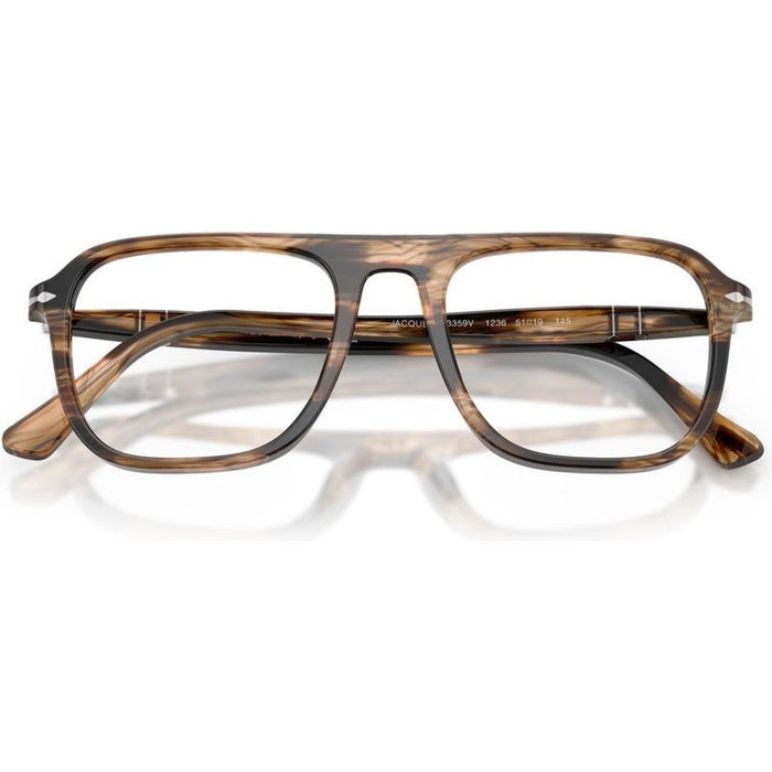 Jacques PO3359V, Black Brown/Clear Lenses 53 Eye Size