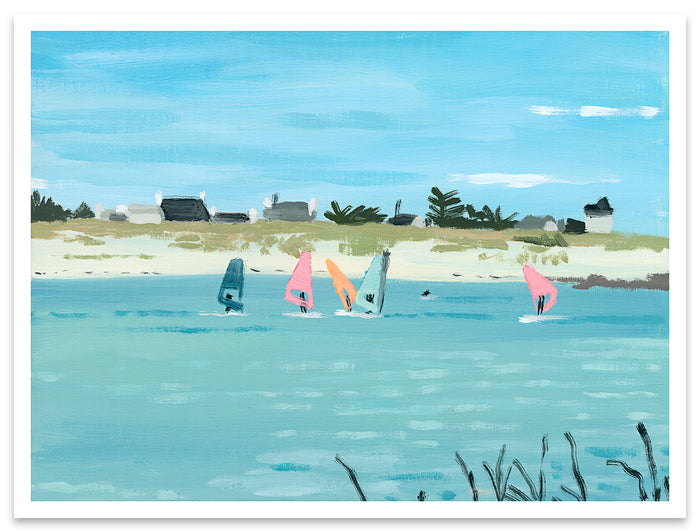 Jean Jullien print of group of people windsurfing