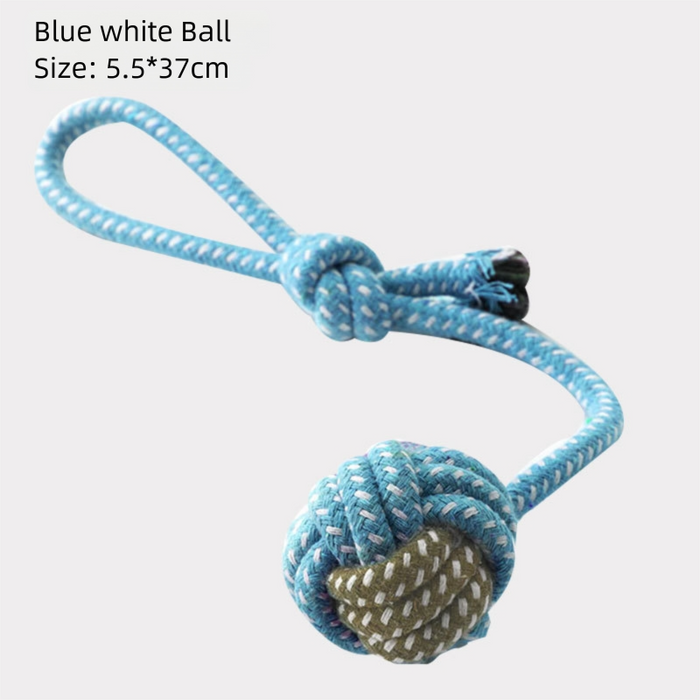 Jeu de tir à la corde pour petits chiens, balle pour chien avec corde, lot de 2 (bleu + vert)
