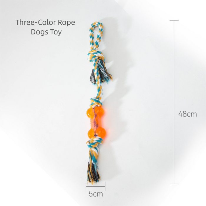 Jouet en corde pour chien à mâcher vigoureusement, corde torsadée résistante de 48 cm