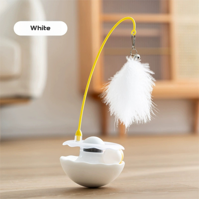 Jouet interactif en forme de chat à plumes