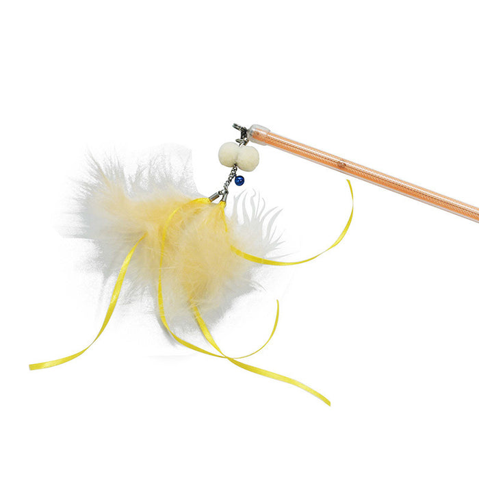 Jouet pour chat à ruban et plumes