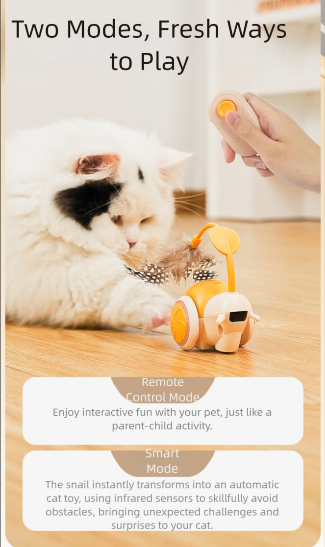 Jouet pour chat télécommandé et automatique à double mode, voiture jouet à plumes
