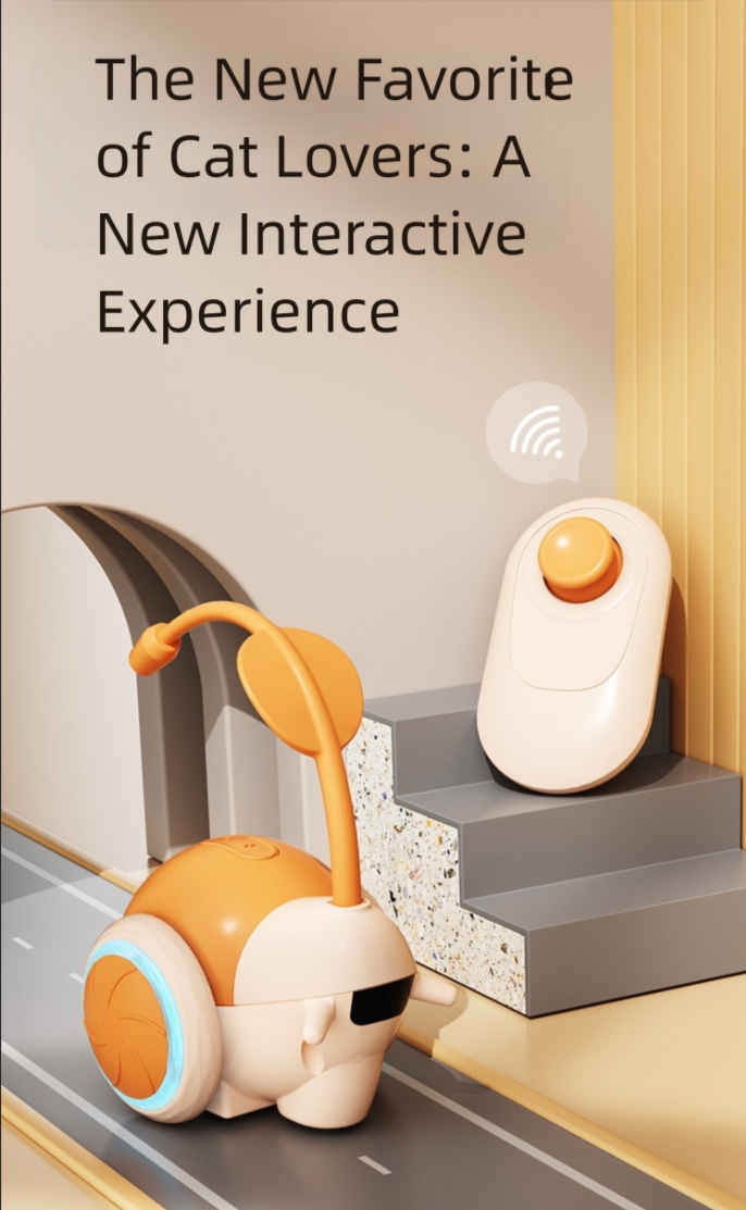 Jouet pour chat télécommandé et automatique à double mode, voiture jouet à plumes