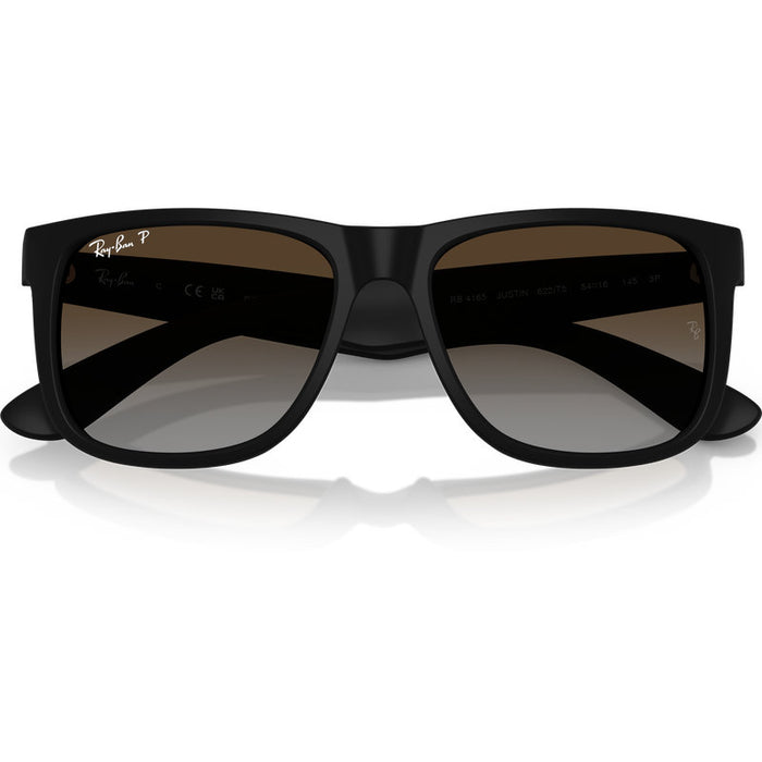 Ray-Ban Justin Classic RB4165 Rubber Black Brown Grey Gradient Polarised Front2