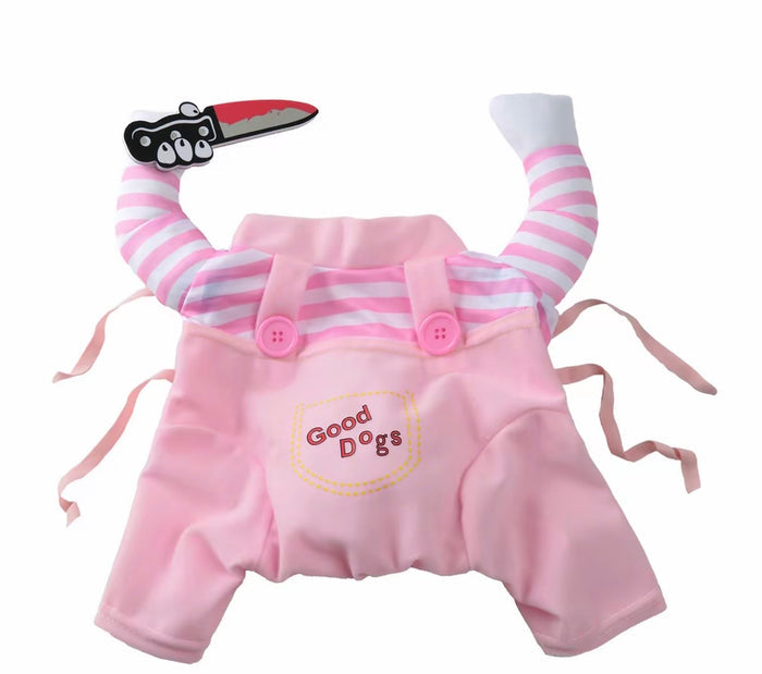 Pink killer doll pet costume
