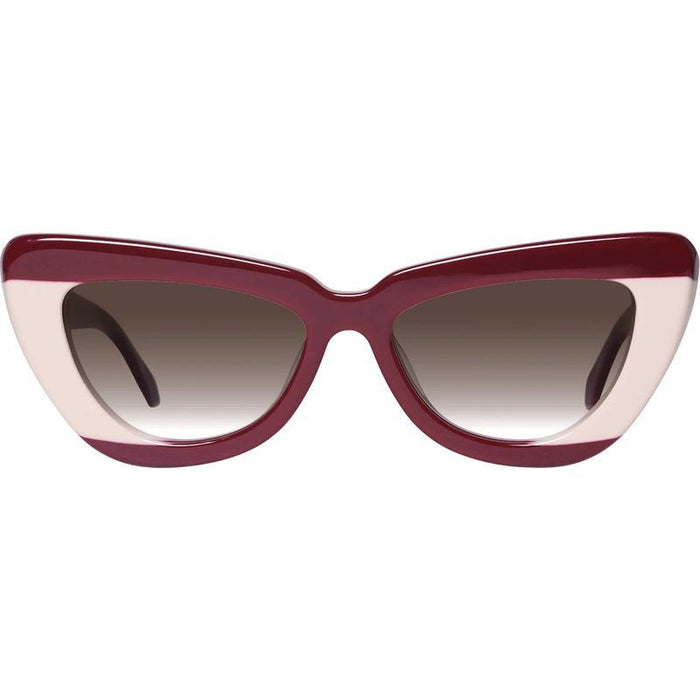 Lafayette, Burgundy Light Tan Splice with Gold Metal Trim/Brown Gradient Lenses