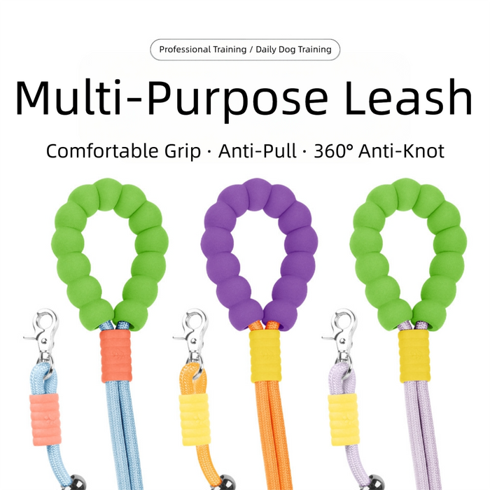 Laisse pour chien Rainbow Strong Pet de 1,5 m avec poignée rembourrée douce et boucle métallique rotative anti-nœuds