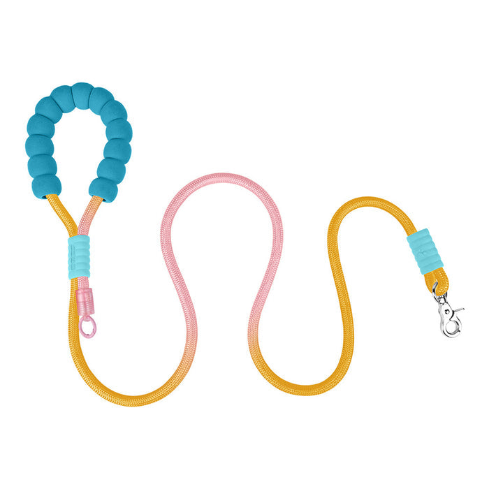 Laisse pour chien Rainbow Strong Pet de 1,5 m avec poignée rembourrée douce et boucle métallique rotative anti-nœuds