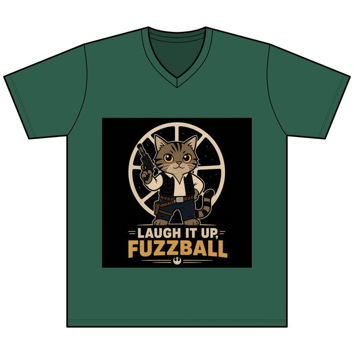 Laugh It Up Fuzzball Cat V - Neck Tee - FloofChonk