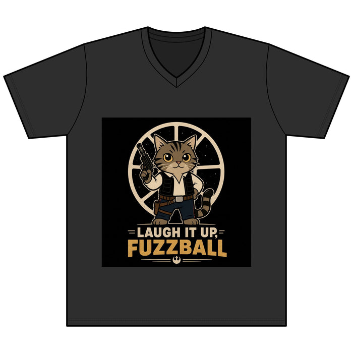 Laugh It Up Fuzzball Cat V - Neck Tee - FloofChonk