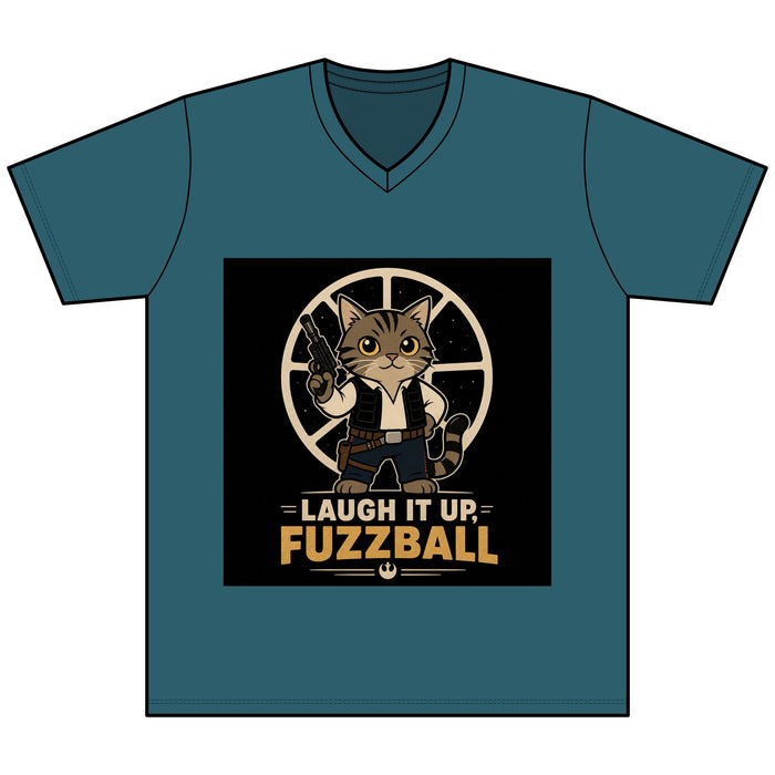 Laugh It Up Fuzzball Cat V - Neck Tee - FloofChonk