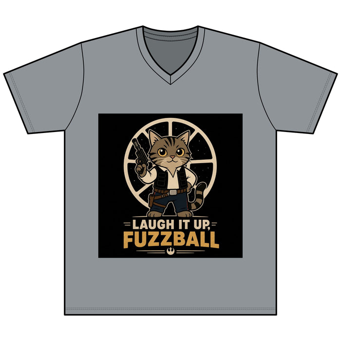 Laugh It Up Fuzzball Cat V - Neck Tee - FloofChonk