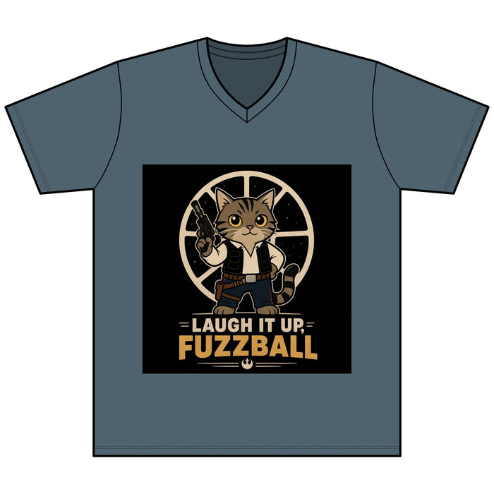 Laugh It Up Fuzzball Cat V - Neck Tee - FloofChonk