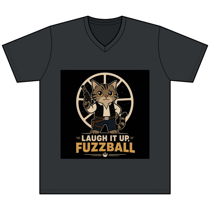 Laugh It Up Fuzzball Cat V - Neck Tee - FloofChonk