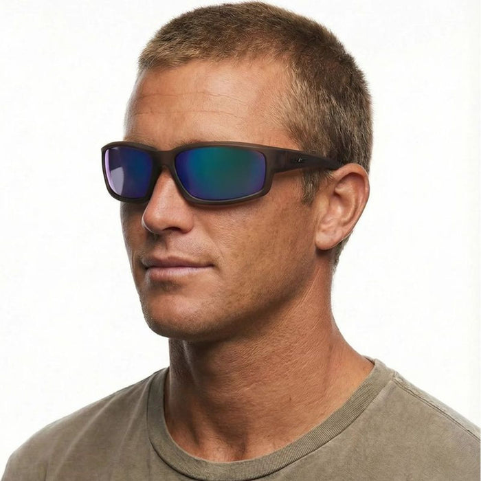 Long Tail, Matte Xtal Army/Green Mirror Polarised Lenses