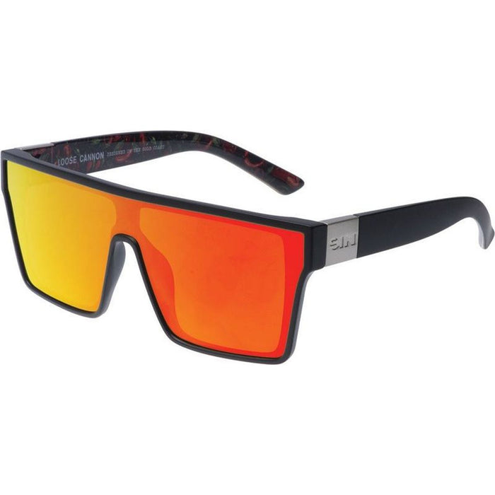 Loose Cannon, Matte Black Hot Tamale/Red Flash Mirror Polarised Lenses