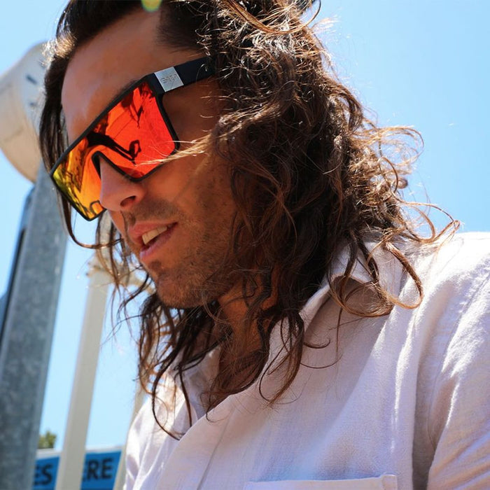 Loose Cannon, Matte Black Hot Tamale/Red Flash Mirror Polarised Lenses