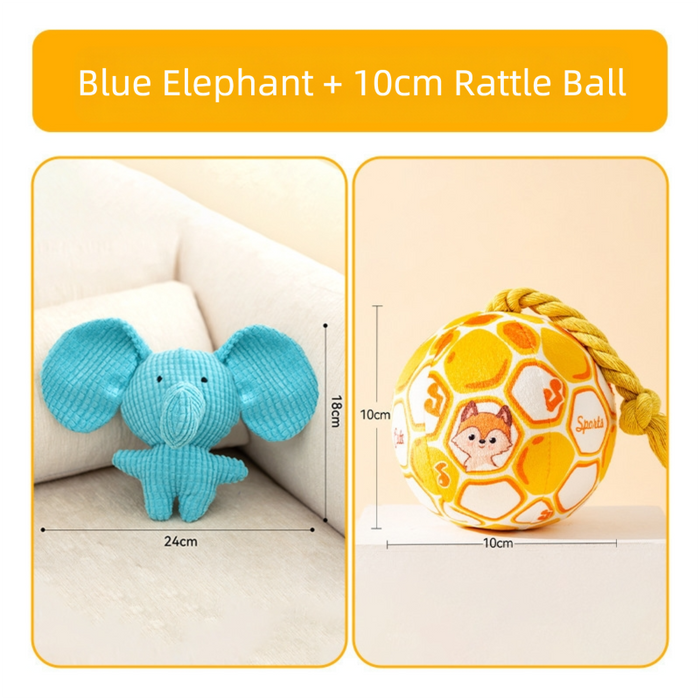 Lot de 2 peluches pour chiens, jouets à mâcher interactifs en forme d'animaux