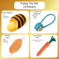 Lot de 4 jouets à mâcher pour chiots, petits chiens, avec corde.
