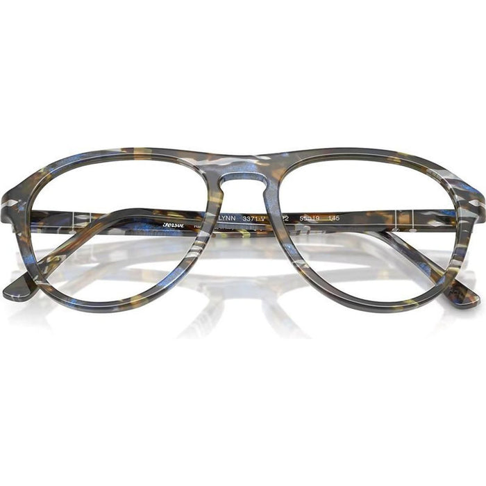 Lynn PO3371V, Frost Grey and Nautical Blue/Clear Lenses 53 Eye Size
