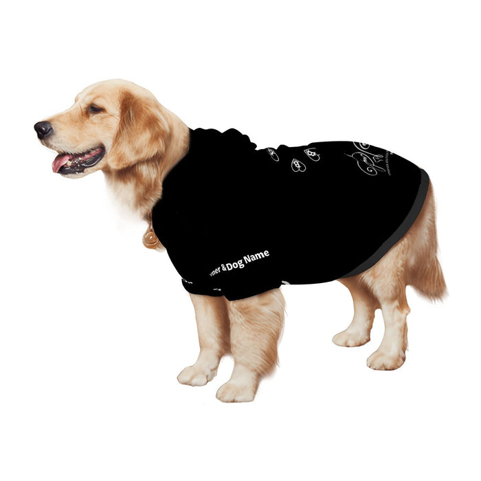 Matching Moments Bitcoin Dog Hoodie – Personalized Black Pet Hoodie With Owner & Dog Name & Initial Customization