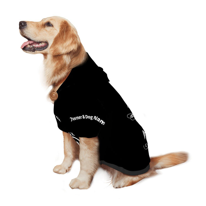 Matching Moments Bitcoin Dog Hoodie – Personalized Black Pet Hoodie With Owner & Dog Name & Initial Customization