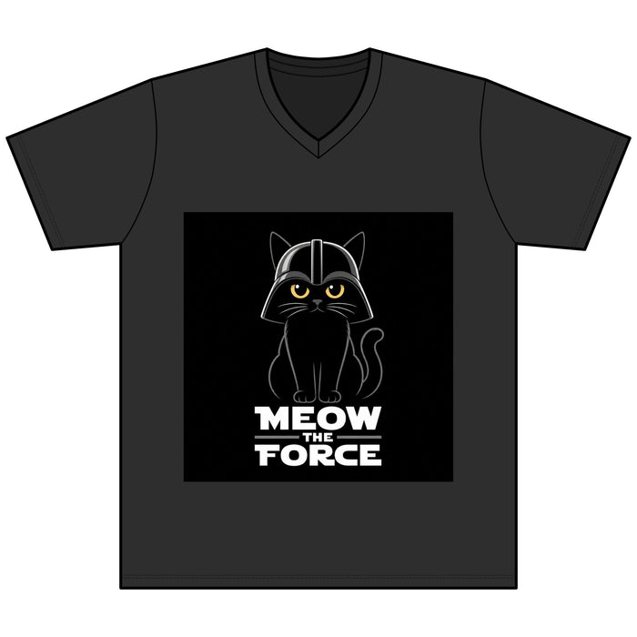 Meow the Force Cat V - Neck Tee - FloofChonk