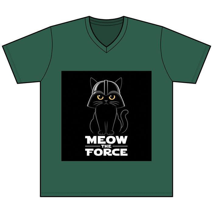 Meow the Force Cat V - Neck Tee - FloofChonk