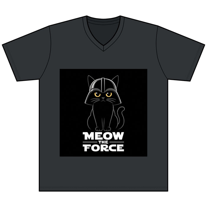 Meow the Force Cat V - Neck Tee - FloofChonk