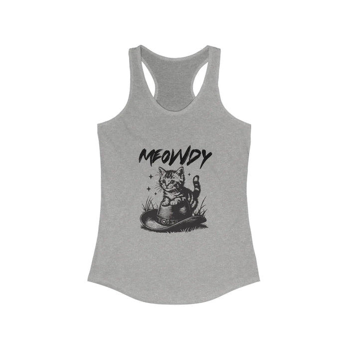 Meowdy Cat Racerback Tank - Women's Cute Pet Lover Summer Top - FloofChonk