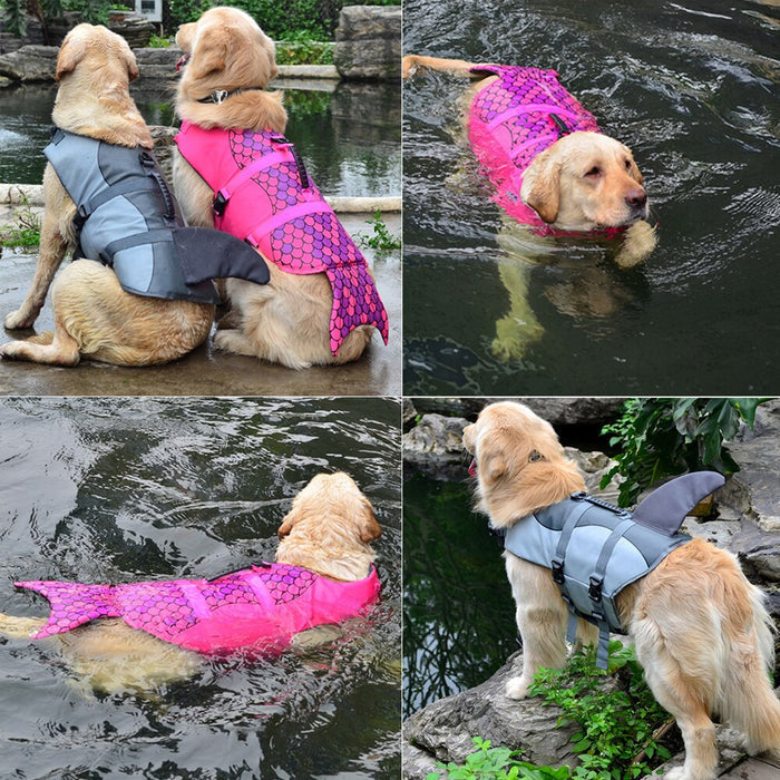 Mermaid Dog Life Jacket & Safety Swimsuit