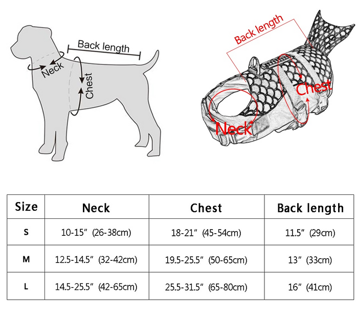 Mermaid Dog Life Jacket & Safety Swimsuit