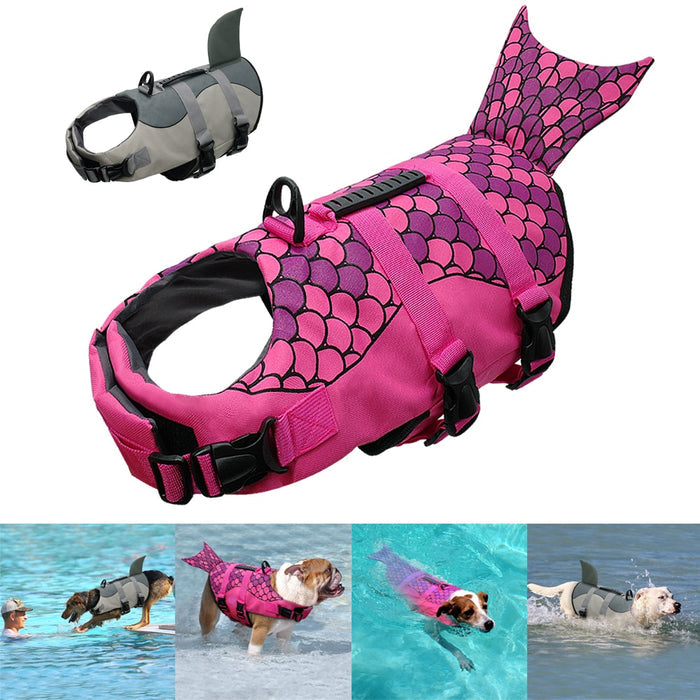Mermaid Dog Life Jacket & Safety Swimsuit