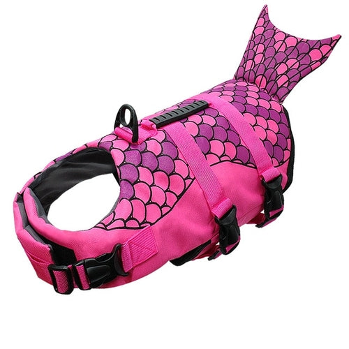 Mermaid Dog Life Jacket & Safety Swimsuit