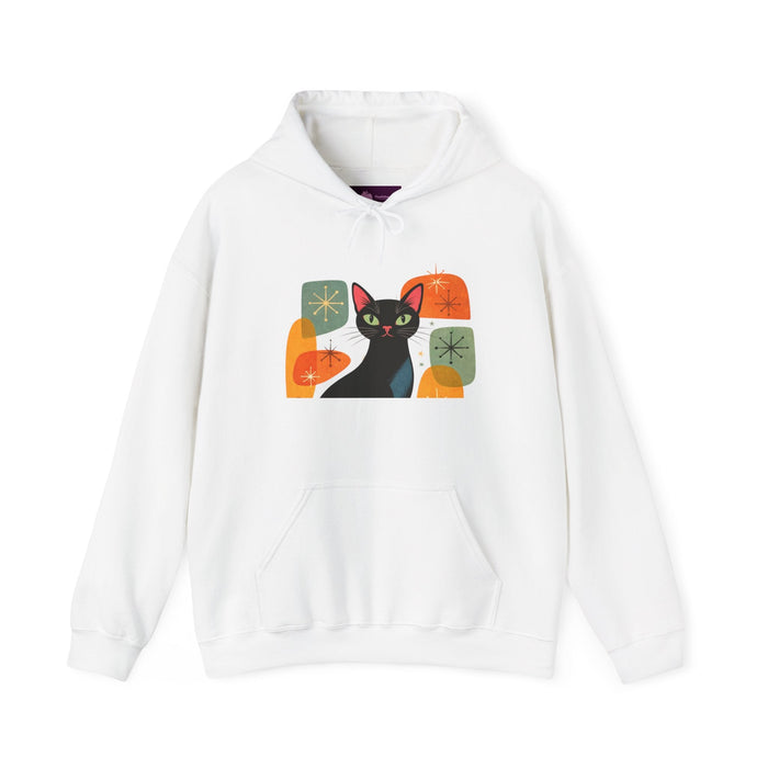 Mid - Century Modern Cat Hoodie — Retro Cool Graphic Sweatshirt - FloofChonk