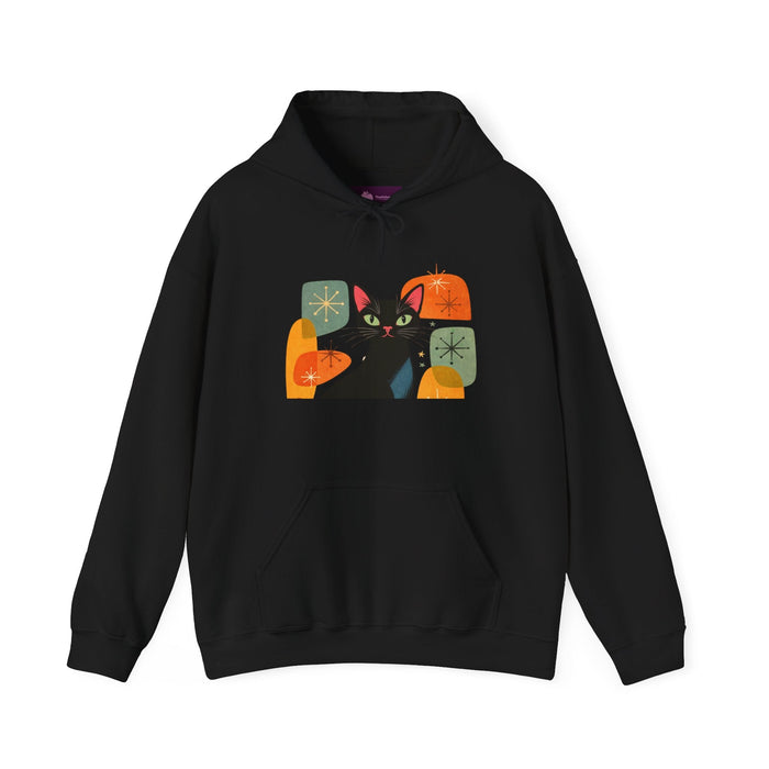 Mid - Century Modern Cat Hoodie — Retro Cool Graphic Sweatshirt - FloofChonk