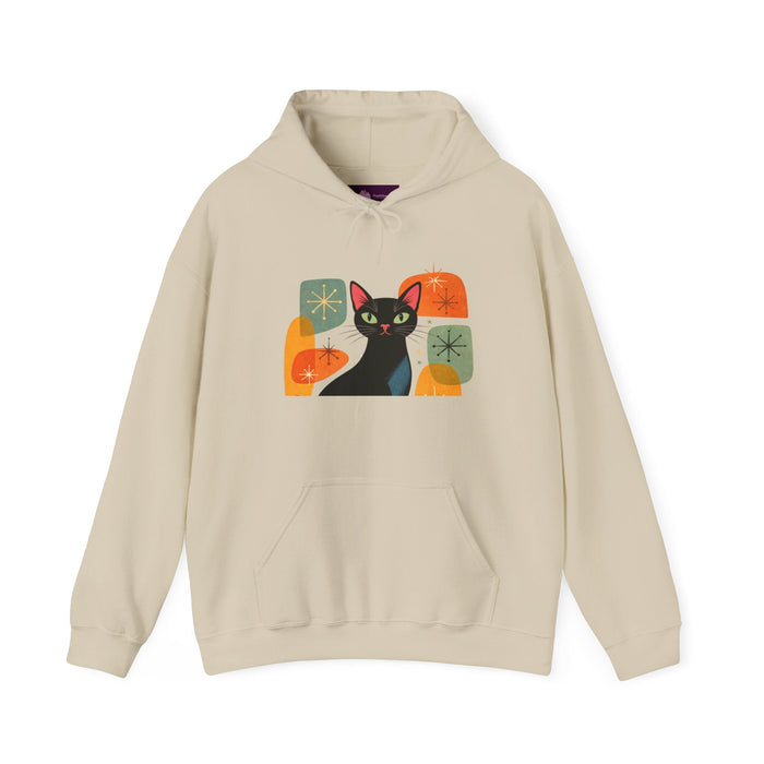Mid - Century Modern Cat Hoodie — Retro Cool Graphic Sweatshirt - FloofChonk