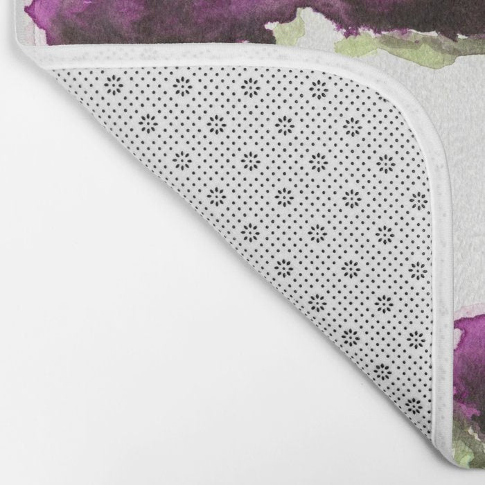 Milk Thistle Bath Mat - Floral Bathroom Mats - Flower Bath Decor - Bathroom Rugs - Home Decor Brazen Design Studio Light Gray