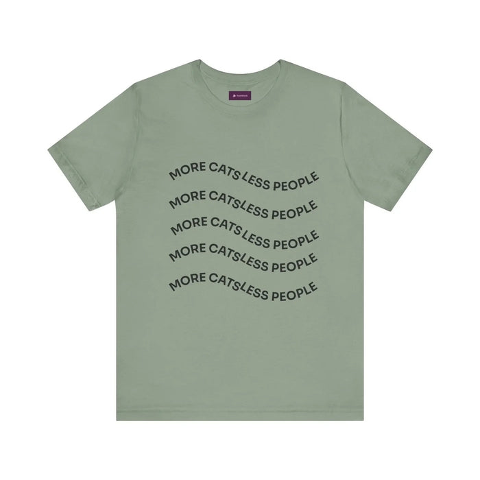 More Cats Less People Cats Graphic Tee - Unisex Jersey Shirt - FloofChonk