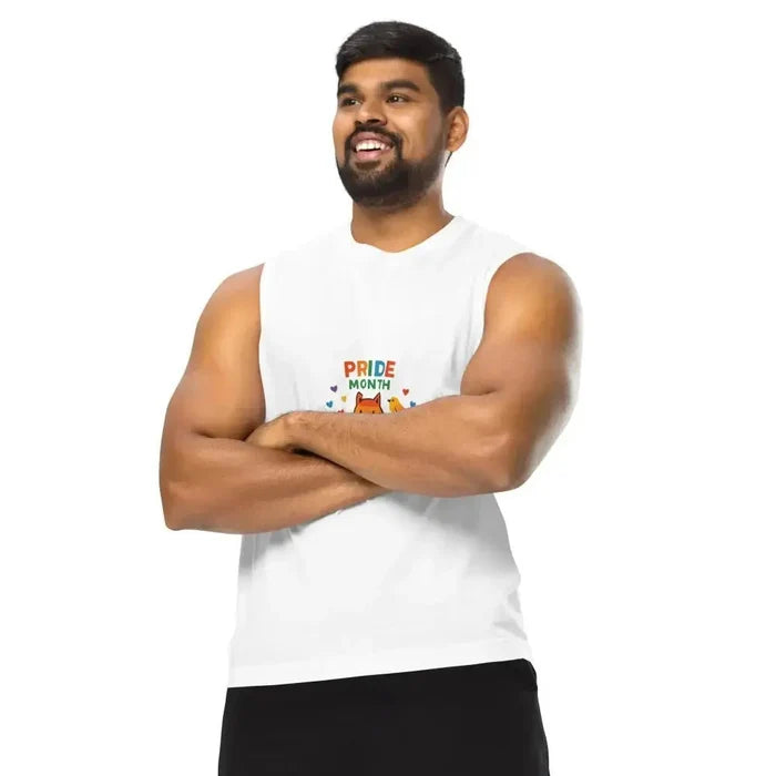 Muscle Shirt with Pride Graphic - FloofChonk
