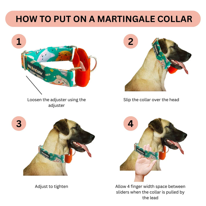 Orange Hot Air Balloon Martingale Collar (1.5 inch width)