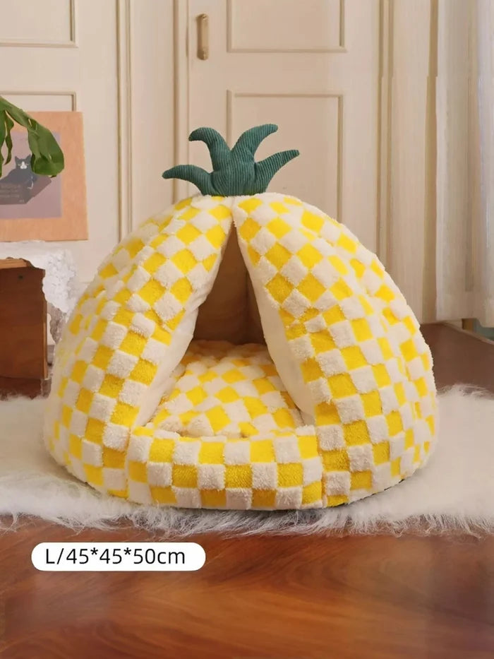 Pineapple Shaped Cozy Pet Nest - FloofChonk