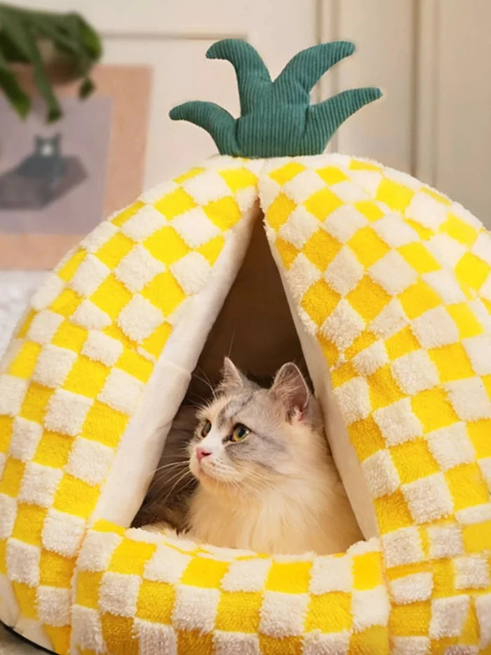 Pineapple Shaped Cozy Pet Nest - FloofChonk