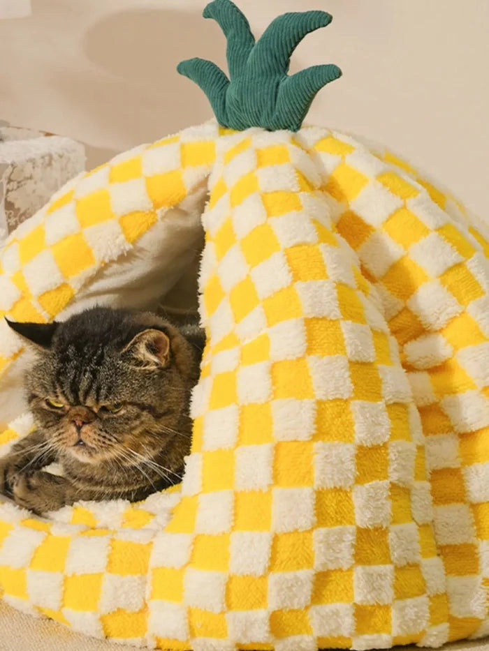Pineapple Shaped Cozy Pet Nest - FloofChonk