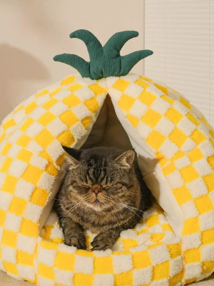 Pineapple Shaped Cozy Pet Nest - FloofChonk